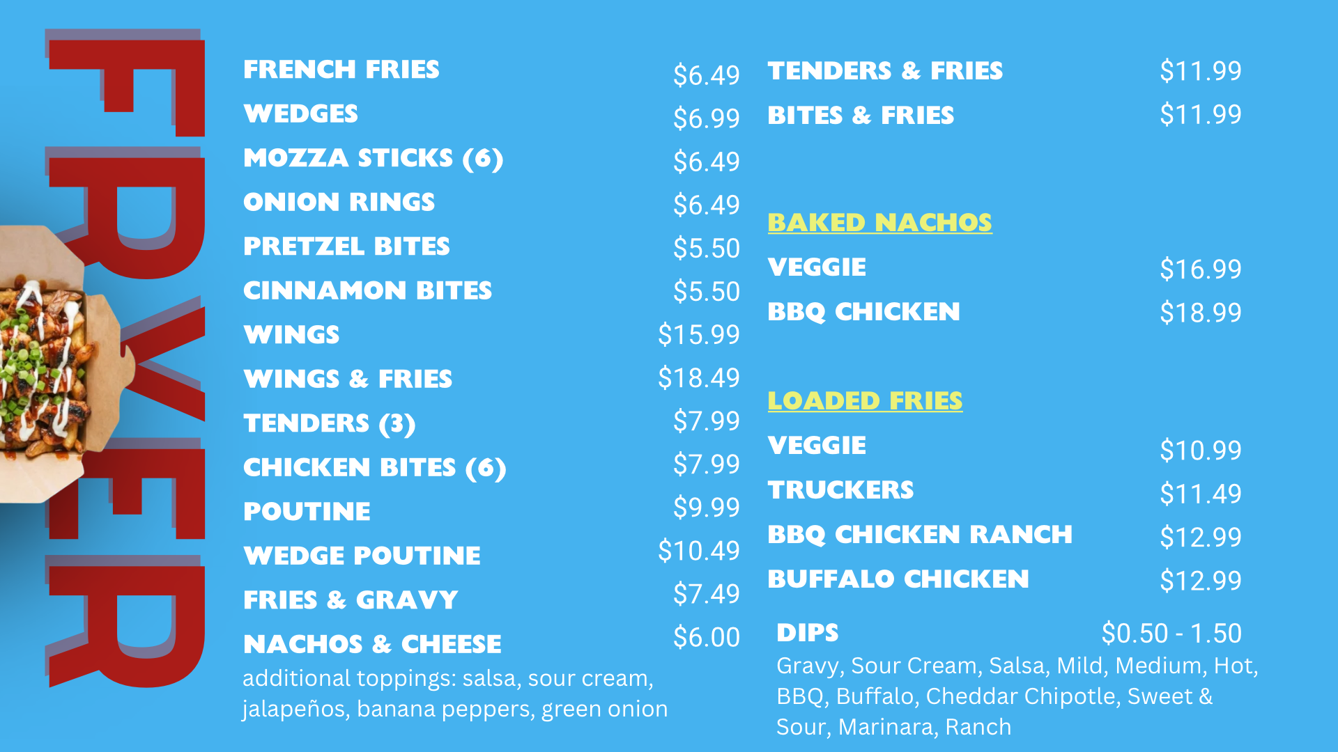 Pub Food Menu