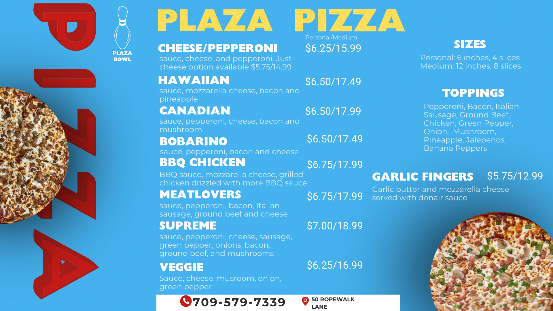 Pizza Menu