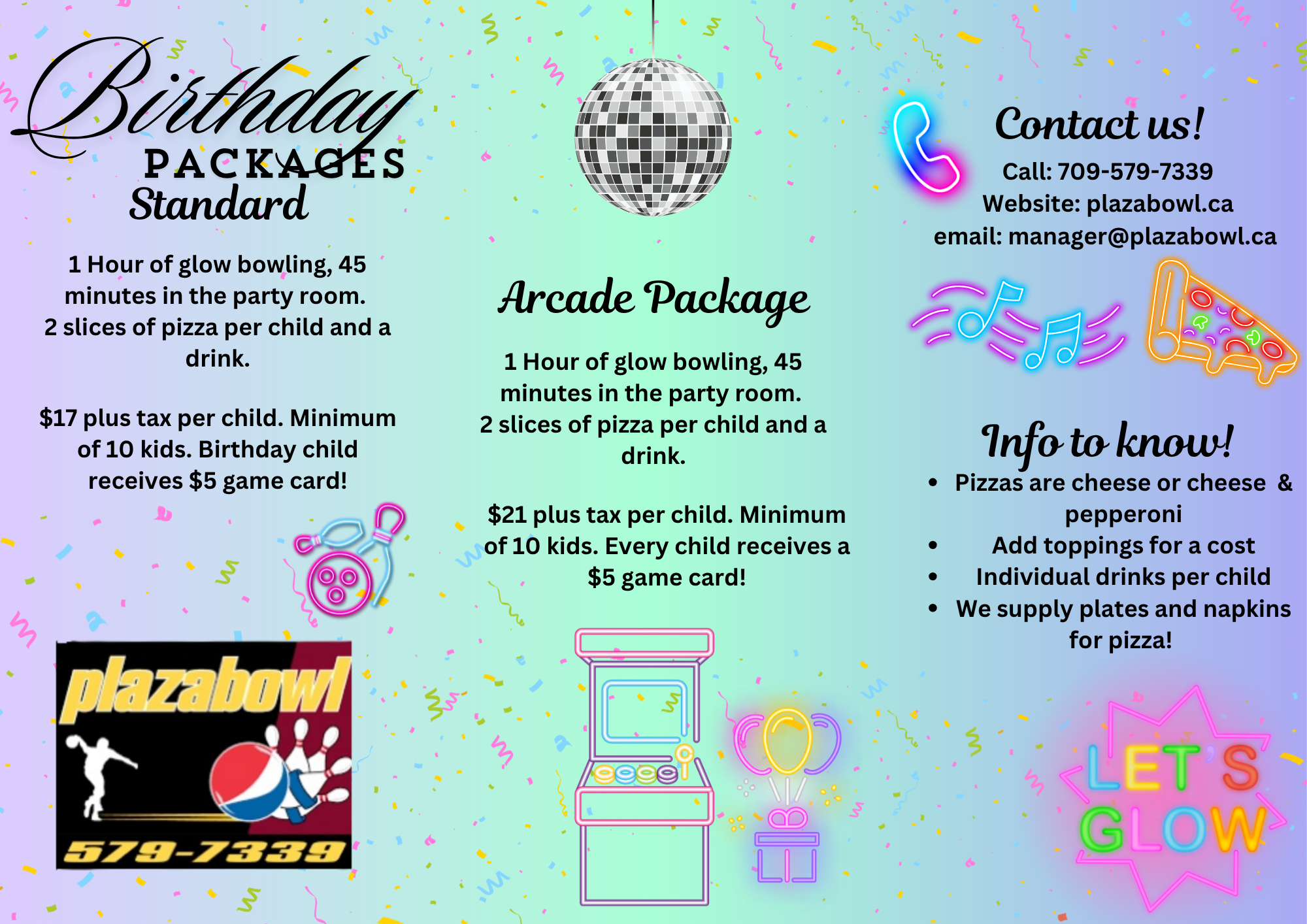 Birthday Party Package party graphic